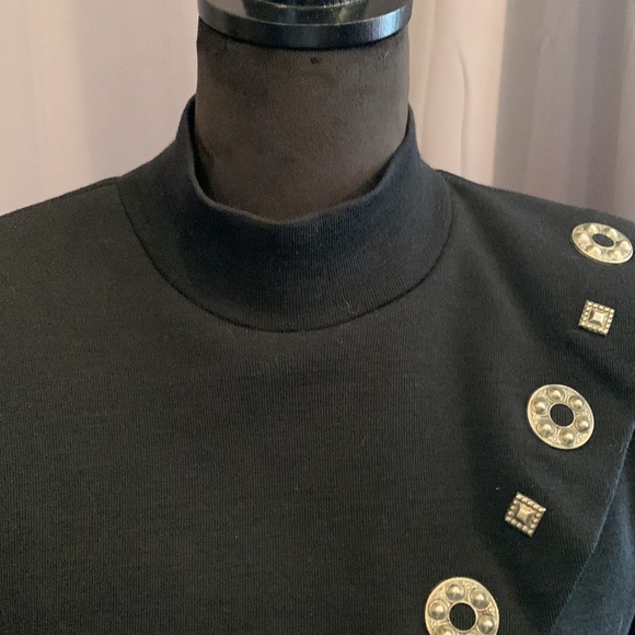 Vintage Andrea Jovine 100% wool dress with gold grommets. Size Large. - Picture 7 of 8